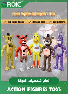 GROIC 5 Pcs Action Figures Set, 6.14 Inches Movable Joints Collectible Toys Set with Light for Toys Dolls Gifts Cake Toppers, Action Figures Toys Dolls Set with Light  - Image 3