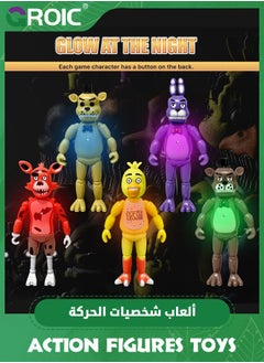 GROIC 5 Pcs Action Figures Set, 6.14 Inches Movable Joints Collectible Toys Set with Light for Toys Dolls Gifts Cake Toppers, Action Figures Toys Dolls Set with Light  - Image 5