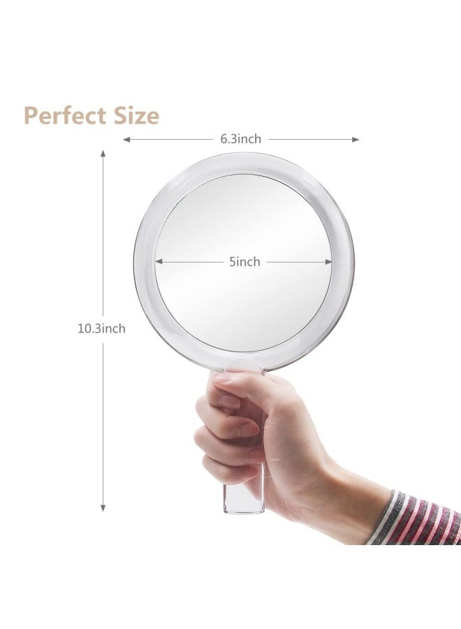 Gotofine Double Sided 1X - 7X Magnification Hand Held Makeup Mirror With Stand Clear 7X - Image 2