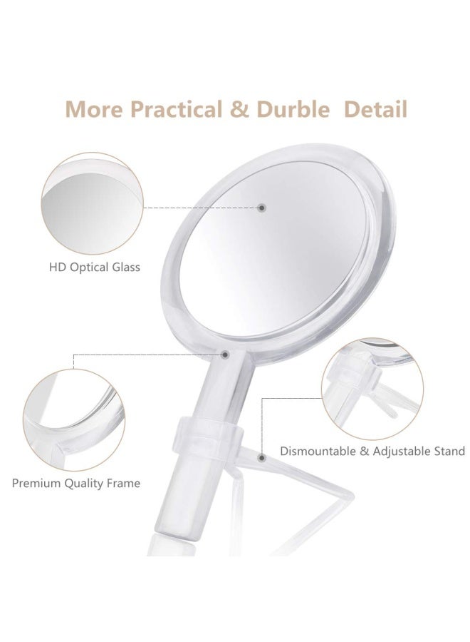 Gotofine Double Sided 1X - 7X Magnification Hand Held Makeup Mirror With Stand Clear 7X - Image 5
