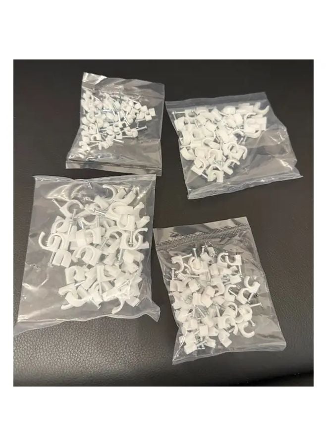 400 Pcs Cable Clips 4mm 6mm 8mm 10mm Strong Nails Durable Wire Management Organizer - Image 1