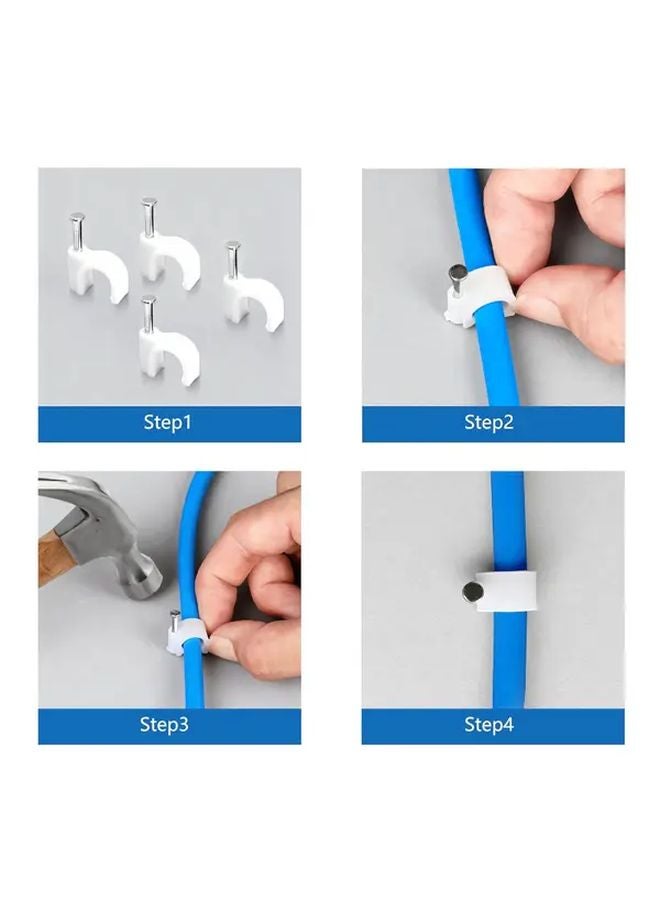 400 Pcs Cable Clips 4mm 6mm 8mm 10mm Strong Nails Durable Wire Management Organizer - Image 4