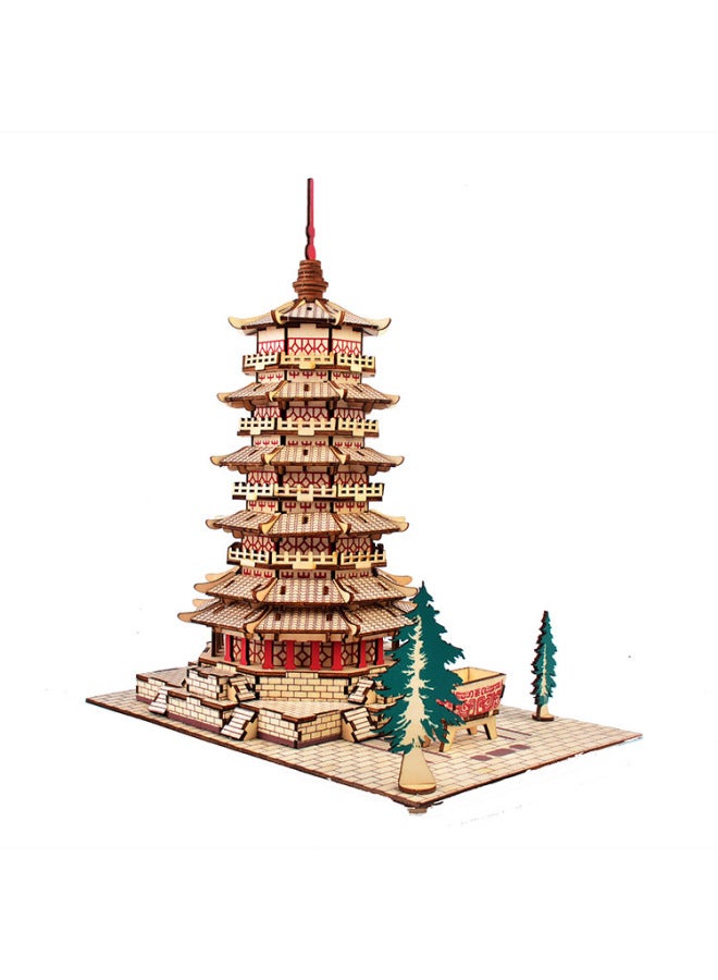 لعبة ألغاز خشبية ثلاثية الأبعاد من شين ليان ساكياموتا - اللون: XF-G030H برج ساكيامو - Image 1