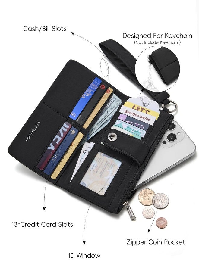 WESTBRONCO Puffer Wallets for Women Nylon Quilted Wallet, A-Black - Image 4