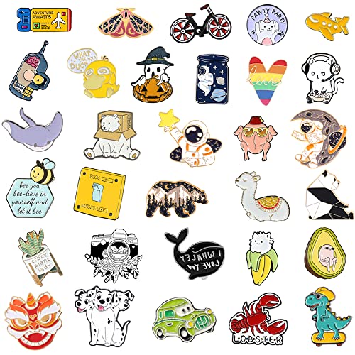 SINCCO 20/40/50 PCS Cute Enamel Backpack Pins, Funny Enamel Pins Bulk Set Cool Button Pins Aesthetic Brooch Lapel Pins Anime for Backpacks, Jackets, Hats, Kids, Girls(Style-20) - Image 4