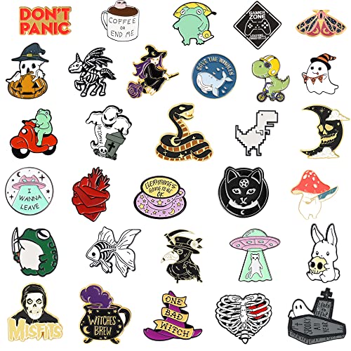 SINCCO 20/40/50 PCS Cute Enamel Backpack Pins, Funny Enamel Pins Bulk Set Cool Button Pins Aesthetic Brooch Lapel Pins Anime for Backpacks, Jackets, Hats, Kids, Girls(Style-20) - Image 3