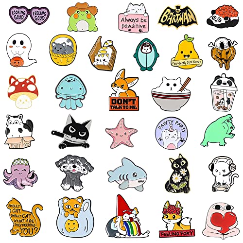 SINCCO 20/40/50 PCS Cute Enamel Backpack Pins, Funny Enamel Pins Bulk Set Cool Button Pins Aesthetic Brooch Lapel Pins Anime for Backpacks, Jackets, Hats, Kids, Girls(Style-20) - Image 2