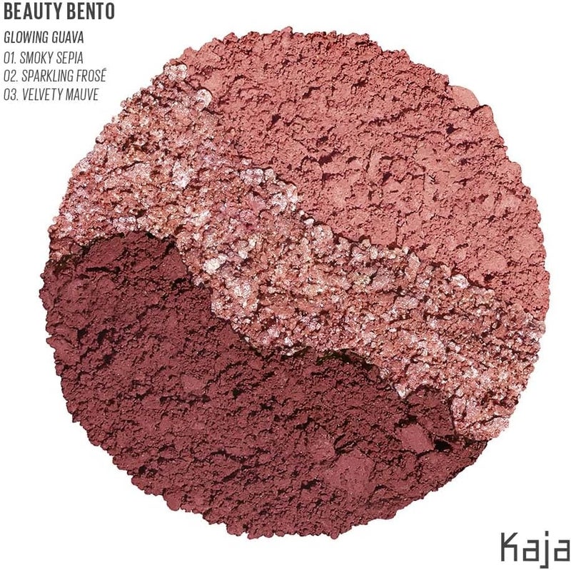 KAJA Beauty Bento Eyeshadow Trio - Glowing Gauva- 3 in 1 Mosaic Chrome Shimmer Matte Eye Shadow Palette - Long Lasting Blendable Pigmented Vegan Cruelty Free Compact Makeup - Image 2