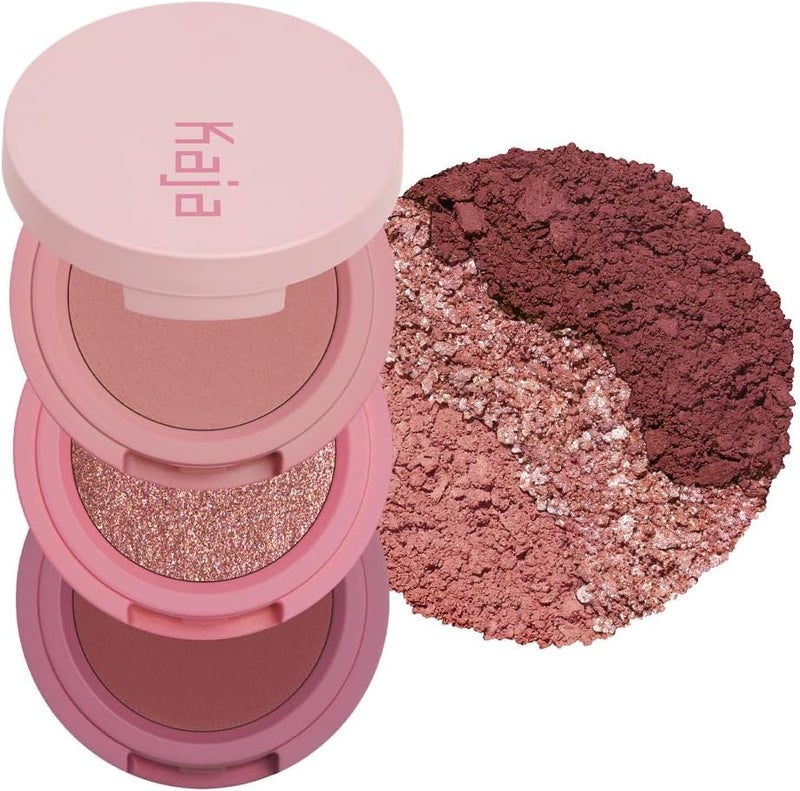 KAJA Beauty Bento Eyeshadow Trio - Glowing Gauva- 3 in 1 Mosaic Chrome Shimmer Matte Eye Shadow Palette - Long Lasting Blendable Pigmented Vegan Cruelty Free Compact Makeup - Image 1
