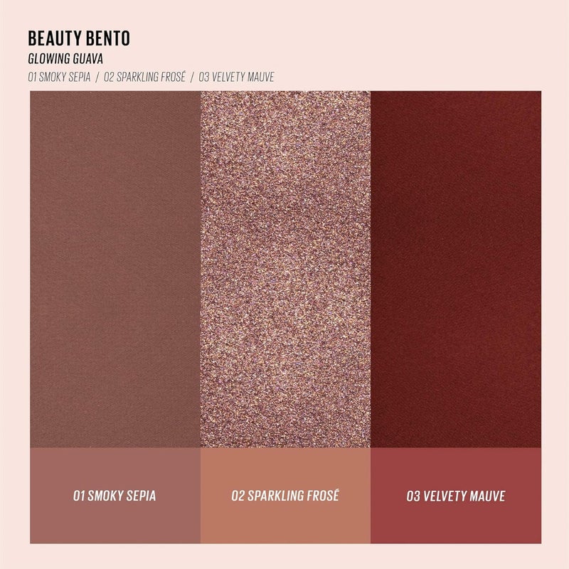 KAJA Beauty Bento Eyeshadow Trio - Glowing Gauva- 3 in 1 Mosaic Chrome Shimmer Matte Eye Shadow Palette - Long Lasting Blendable Pigmented Vegan Cruelty Free Compact Makeup - Image 4