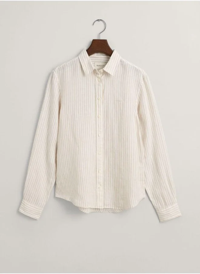 غانت Gant Regular Fit Striped Linen Shirt
