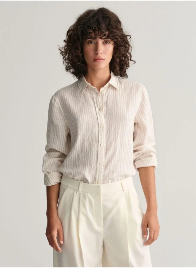 غانت Gant Regular Fit Striped Linen Shirt