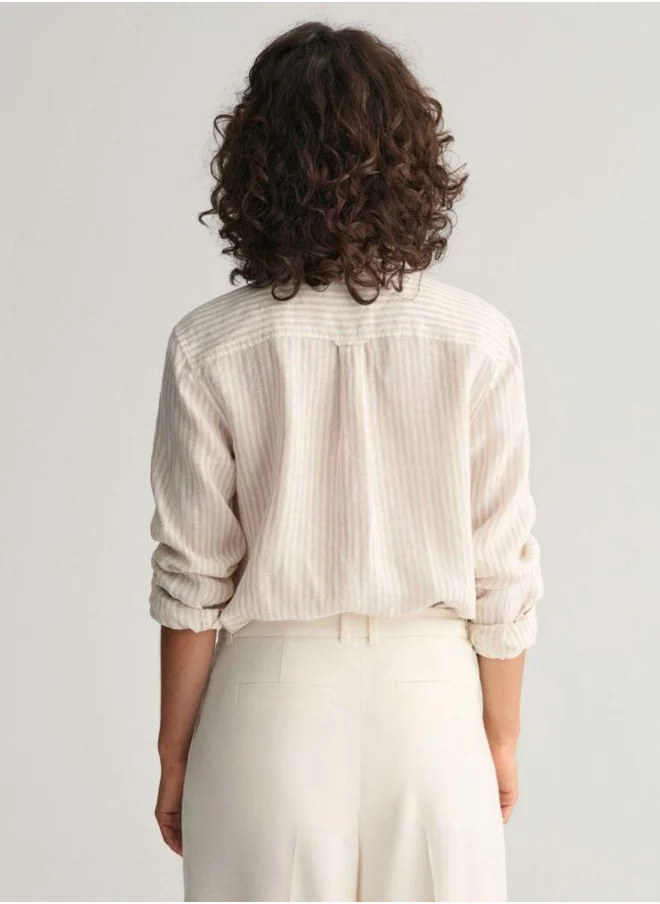 غانت Gant Regular Fit Striped Linen Shirt