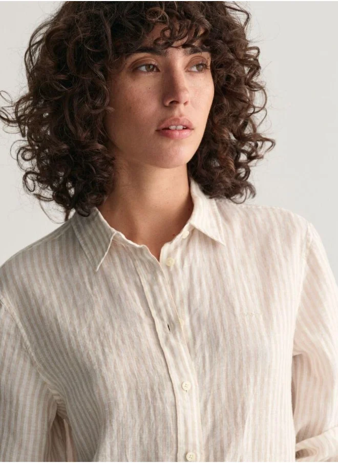 غانت Gant Regular Fit Striped Linen Shirt