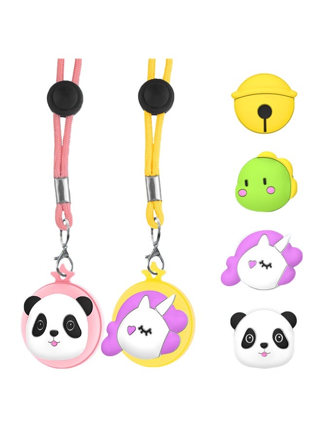 Lemon 2 Pack Silicone Case for Apple Air Tag Toddler for Girls (Pink, Yellow) - Image 1