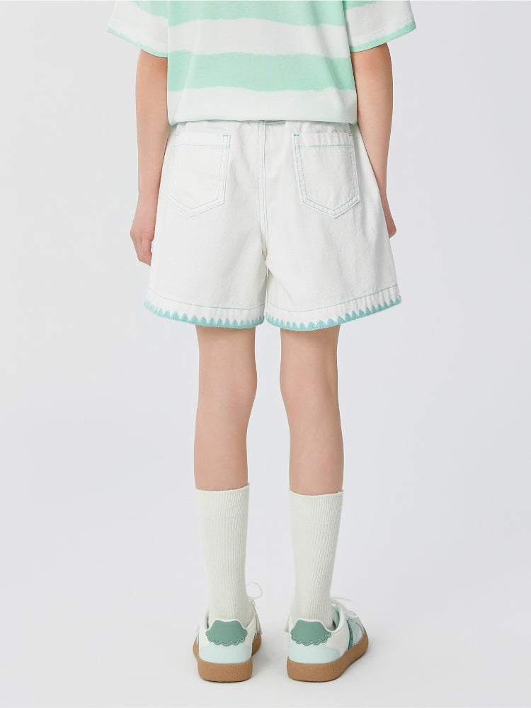 Balabala Girls' Embroidered Shorts - With Front And Back Pockets And Elastic Waist - Image 3
