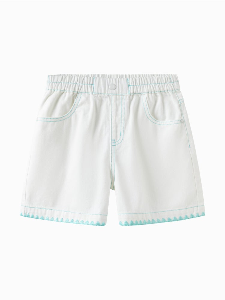 Balabala Girls' Embroidered Shorts - With Front And Back Pockets And Elastic Waist - Image 4