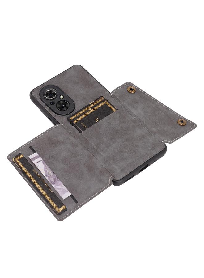 S-TOP Case For Huawei Nova 9 SE Double Buckle PU + TPU Shockproof Magnetic Phone Case - Image 5