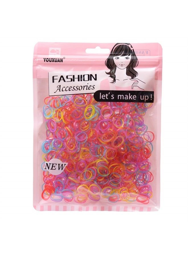 Youxuan Kids Elastics No Damage Colored Hair Bands Fashion Girls Hair Ties 1000 Count Small Size - Image 2