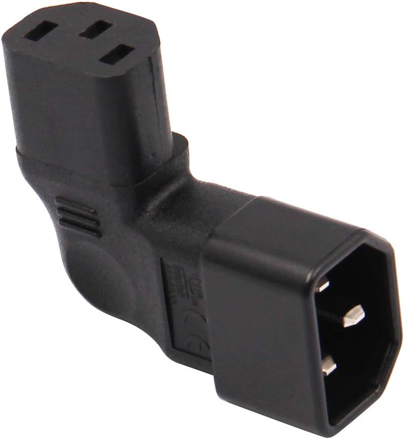 WYMECT 2-Pack Left Angle IEC C14 to C13 Power Adapter PDU Plug for LCD Wall Mount TV - Image 4
