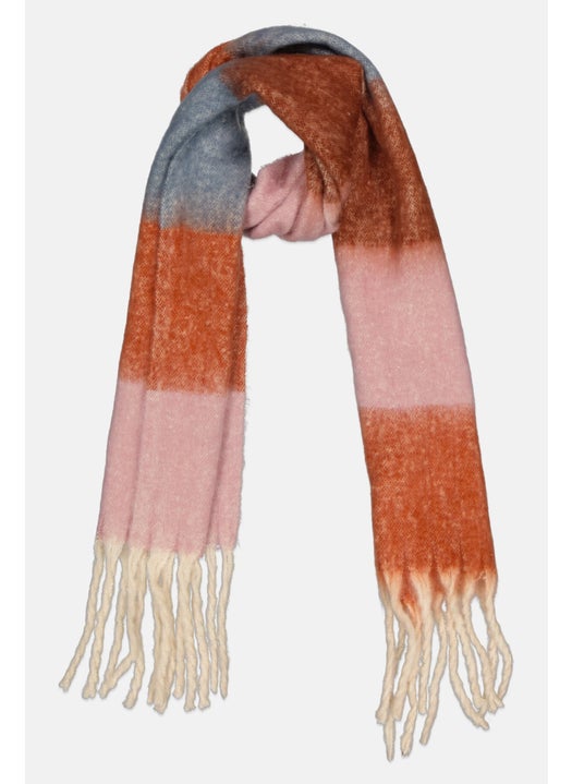 Women Colorblock Scarf 200 x 38 cm, Multicolor