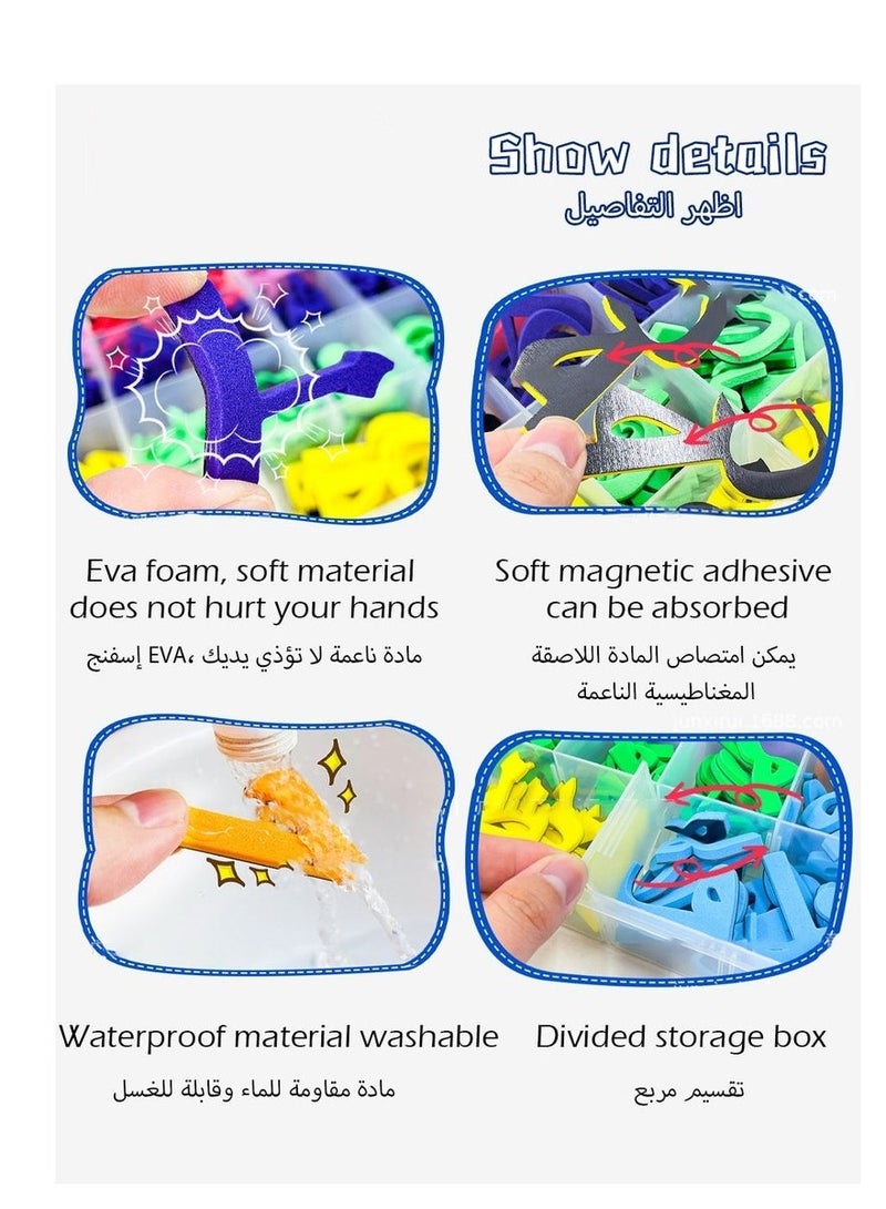 Colorful Arabic Magnetic Letters with Magnetic Board & Storage Box - 2-in-1 Educational Toy Set for Preschoolers (Includes 1writing board，1 Markers, 1 Eraser, & Word Cards) - Image 4