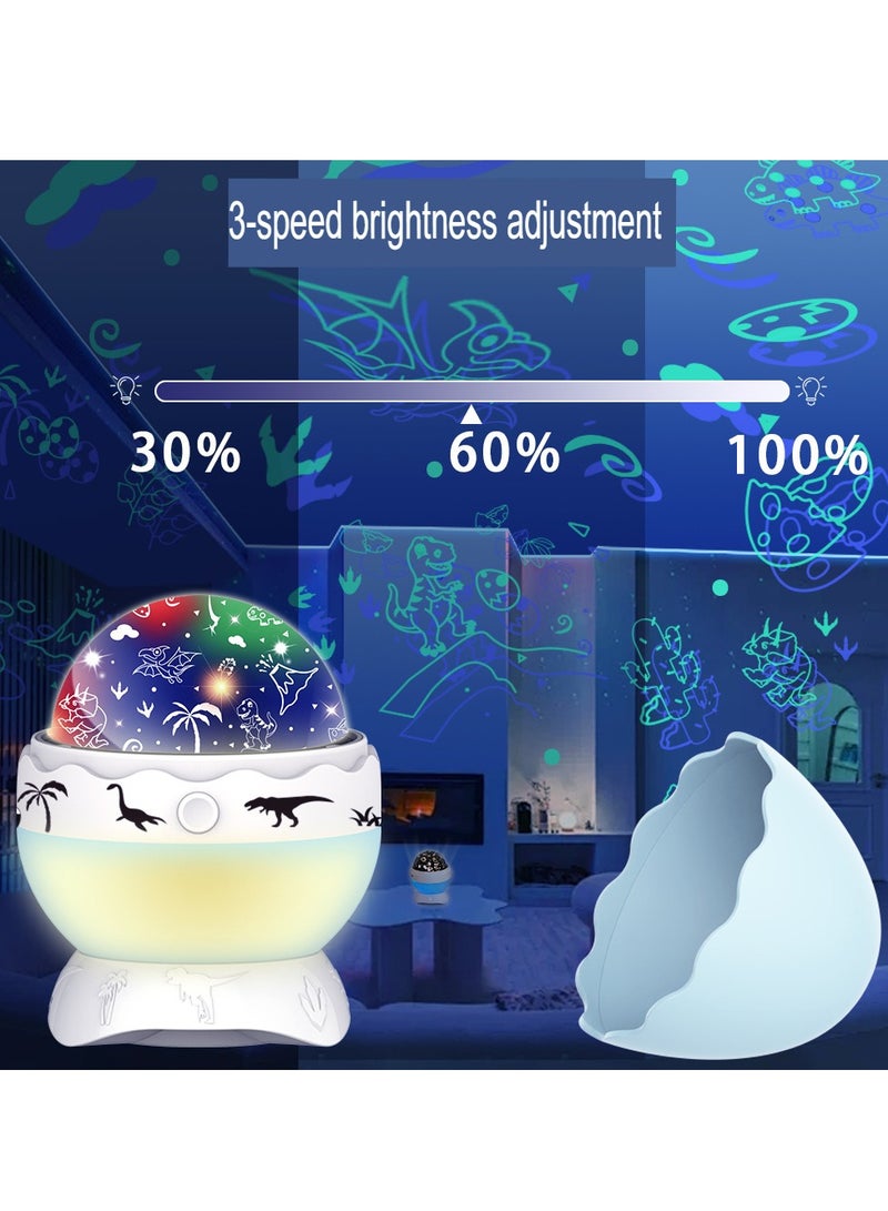LED Night Light Projector, Rotation Star Projector Galaxy Light, USB Kids Lamp Ceiling Projector, Lightweight And Portable Dinosaur Projector Lamp For Kids Bedroom, (1pc, White)  - Image 2