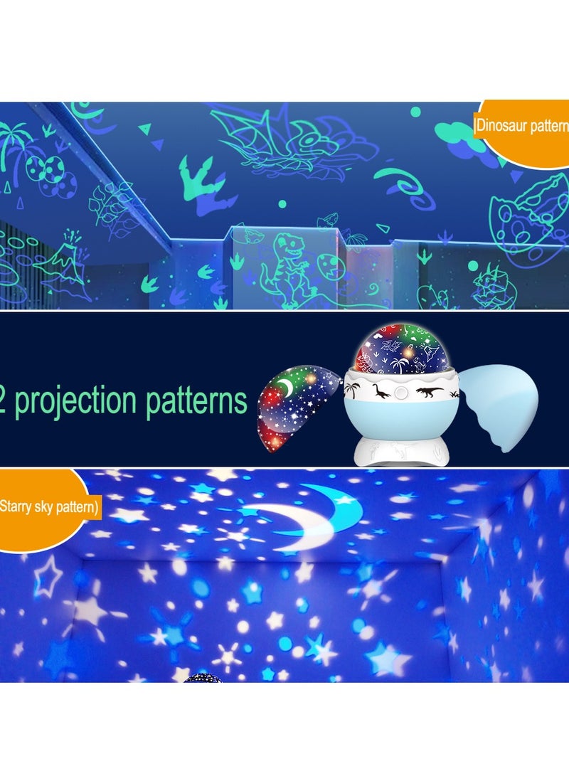 LED Night Light Projector, Rotation Star Projector Galaxy Light, USB Kids Lamp Ceiling Projector, Lightweight And Portable Dinosaur Projector Lamp For Kids Bedroom, (1pc, White)  - Image 3