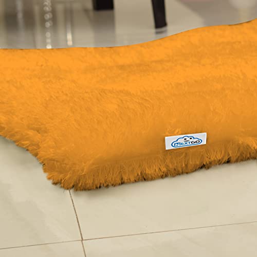 NEXTGO Floor Seat Cushions Yoga Meditation Mat Pooja aasan Soft Extra Comfortable Feather Touch Last Long Upto Washable Material Size 24 x 30 Inch 2 x 2.5 Fit Color Orange - Image 5