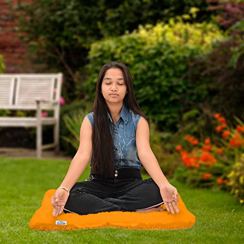 NEXTGO Floor Seat Cushions Yoga Meditation Mat Pooja aasan Soft Extra Comfortable Feather Touch Last Long Upto Washable Material Size 24 x 30 Inch 2 x 2.5 Fit Color Orange - Image 2