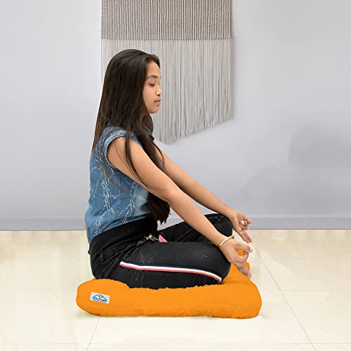NEXTGO Floor Seat Cushions Yoga Meditation Mat Pooja aasan Soft Extra Comfortable Feather Touch Last Long Upto Washable Material Size 24 x 30 Inch 2 x 2.5 Fit Color Orange - Image 4