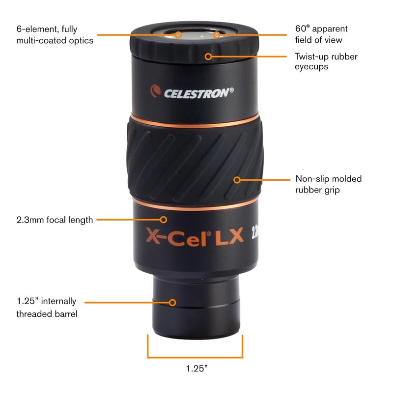 Celestron 93420 X-Cel LX Series - 1.25'' Eyepiece, 2.3 mm - Image 2