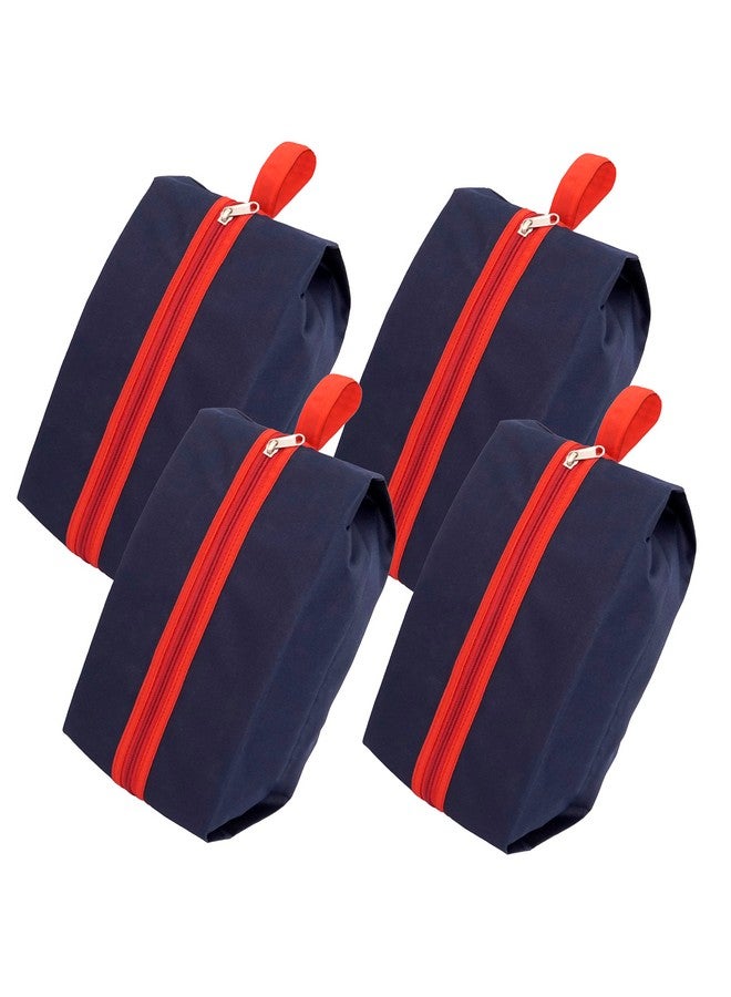 SNDIA Pack of 4 Reusable Shoe Bag for Travel & Storage Travel Organizer for Women & Men Travel Accessories Shoe Organizer Shoe Bags Pouches Shoe Cover for Travelling(40x13x18cm, Blue & Red) - Image 1