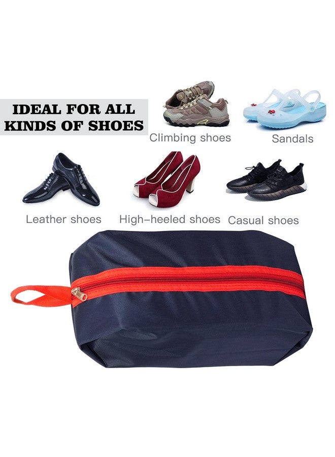 SNDIA Pack of 4 Reusable Shoe Bag for Travel & Storage Travel Organizer for Women & Men Travel Accessories Shoe Organizer Shoe Bags Pouches Shoe Cover for Travelling(40x13x18cm, Blue & Red) - Image 3