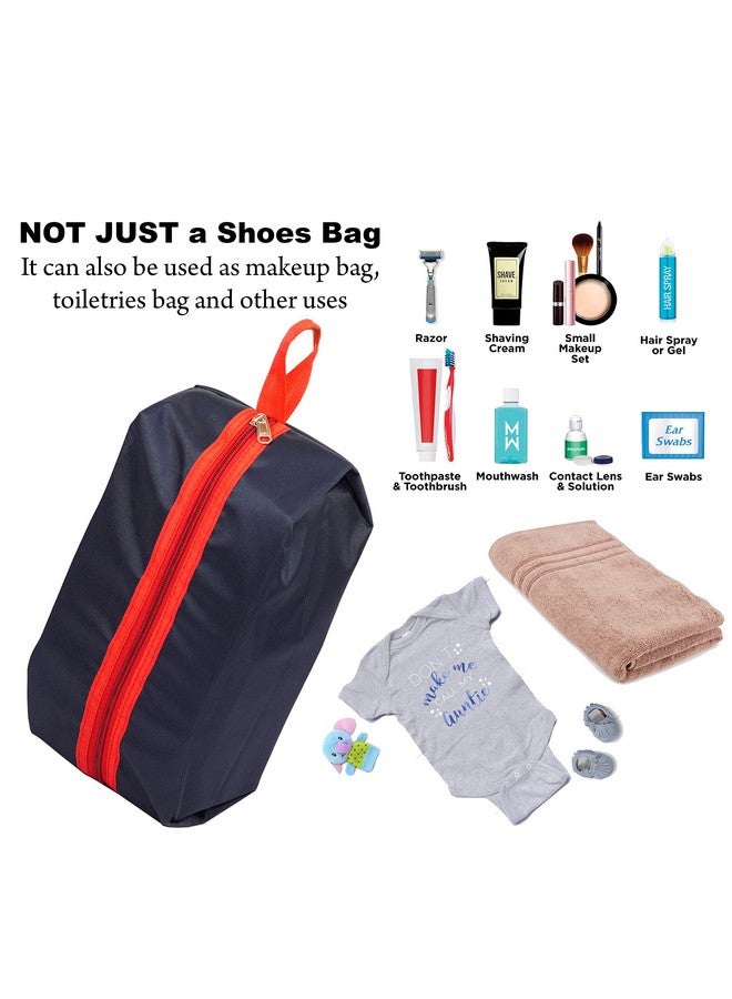 SNDIA Pack of 4 Reusable Shoe Bag for Travel & Storage Travel Organizer for Women & Men Travel Accessories Shoe Organizer Shoe Bags Pouches Shoe Cover for Travelling(40x13x18cm, Blue & Red) - Image 5