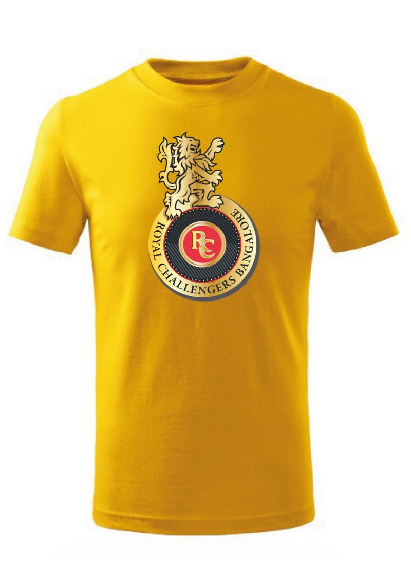Generic - IPL RCB Round Neck Short Sleeve T-shirt for cricket fans of (Royal Challengers Bangalore) (Yellow) - Image 1