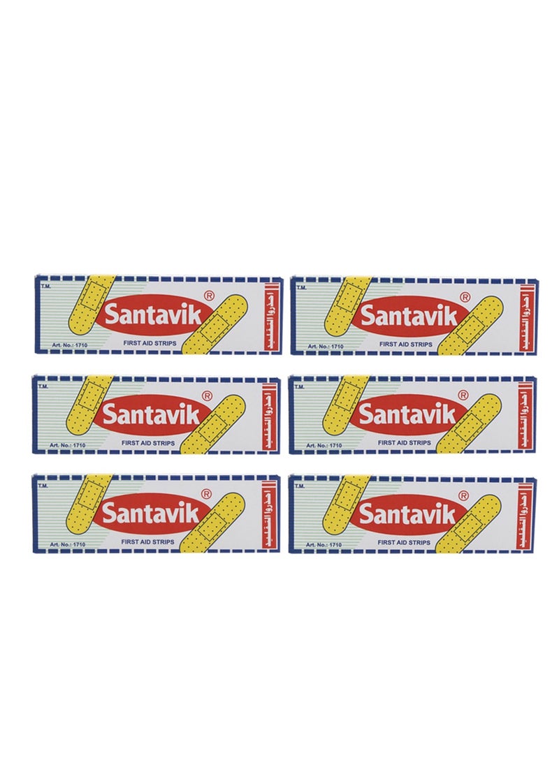 Santavik First Aid Strips 19mmx72mm (6 Packs) Each pack of 10 Pcs  - Image 1
