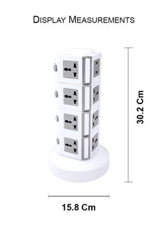 MODI Universal Vertical Tower Power Strip, Multi Socket 110V-250V with 2 USB Ports, Electric Charging Station Surge Protector, Suitable For Any Country  - Image 3