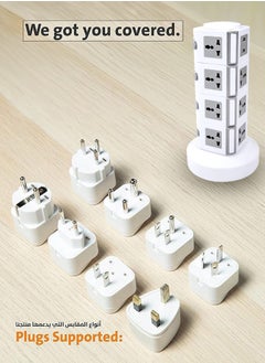 Universal Vertical Tower Power Strip, Multi Socket 110V-250V with 2 USB Ports, Electric Charging Station Surge Protector, Suitable For Any Country - pzsku/Z52B6C8E069E732610C9EZ/45/_/1703673872/7c84091f-5f63-4762-9003-28a6cdd299e1