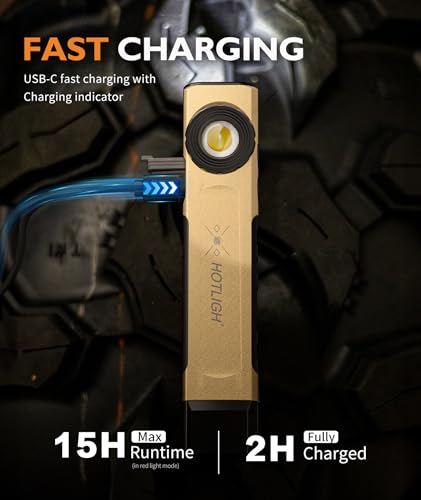 HOTLIGH Rechargeable Flashlight Magnetic - 700 Lumens LED Flashlight with Clip Design, Flat Flashlight for Car Repairing/Camping/Emergency - Image 5