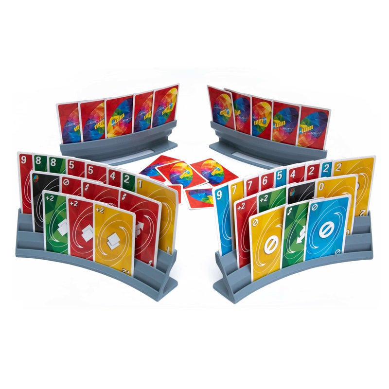 BORICO Card Holders for Playing Cards 4 Pack Playing Card Holder for Kids and AdultsStackable Storage Game Card Tray for Arthritis Patients with a Travel Pouch Gray - Image 3