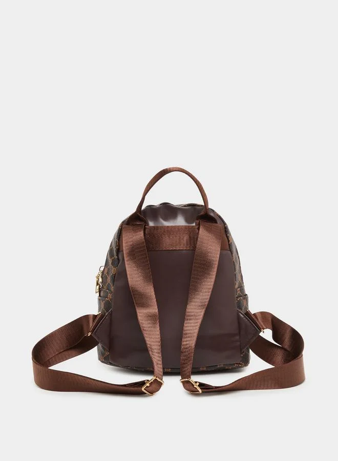 ستايلي Styli Metal Ribbon Detail Printed Backpack