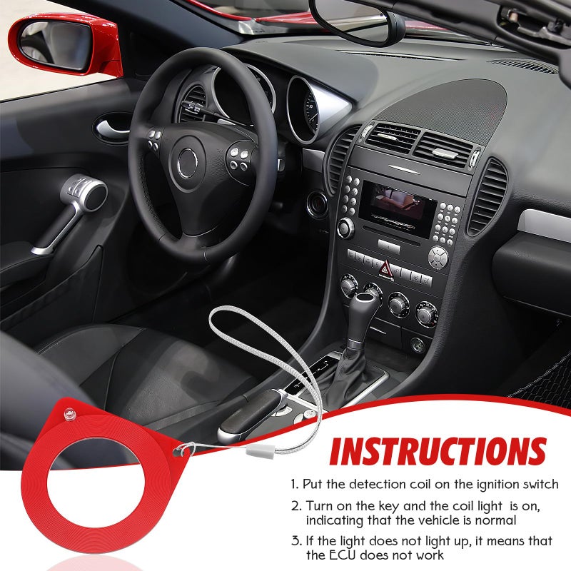 Automotive ECU Induction Coil 2pcs Key Detection Chip Security System Tester Diagnostic Tool Red 7cm 12v - Image 4