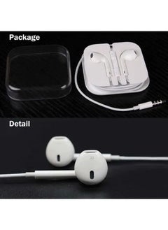 Rabos 3.5mm Earphones With Mic Hands-free In-line For Apple iPhone/6S/6 Plus White  - Image 2