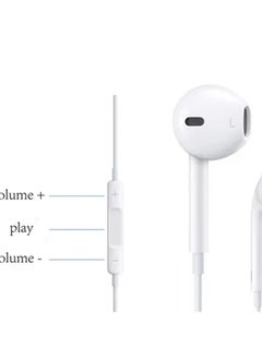 Rabos 3.5mm Earphones With Mic Hands-free In-line For Apple iPhone/6S/6 Plus White  - Image 3