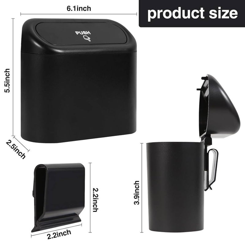 CLOUDTAIL CHOICE CLOUDTAIL CHOICE Car Trash Can with Lid Mini Vehicle Trash Bin Car Dustbin Garbage Organize Trash Bag Automotive Garbage Can Bin Trash Container for Auto Cars Home Office Multicolor Pack Of 1  - Image 2