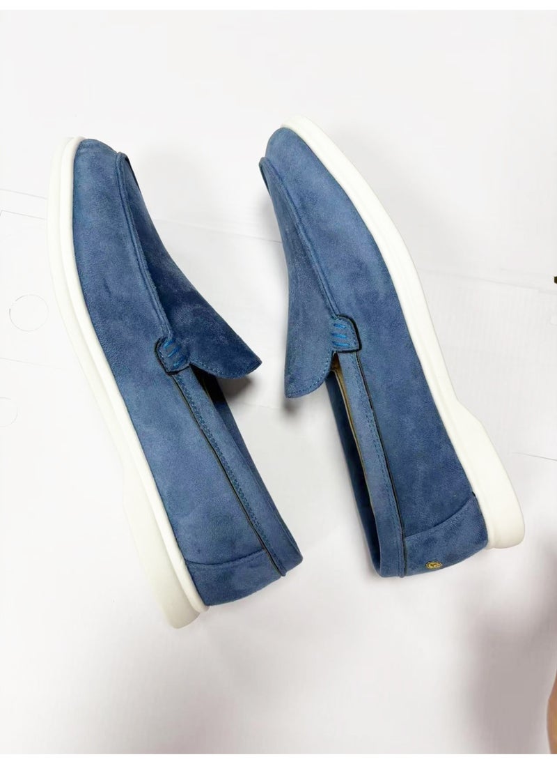 Loquat Men's Classic Loafers Slip-On Shoes Lightweight And Breathable With Rubber Sole Stylish Loafers Blue  - Image 3