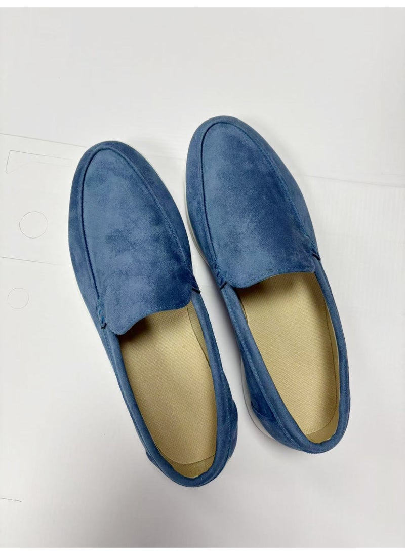 Loquat Men's Classic Loafers Slip-On Shoes Lightweight And Breathable With Rubber Sole Stylish Loafers Blue  - Image 1