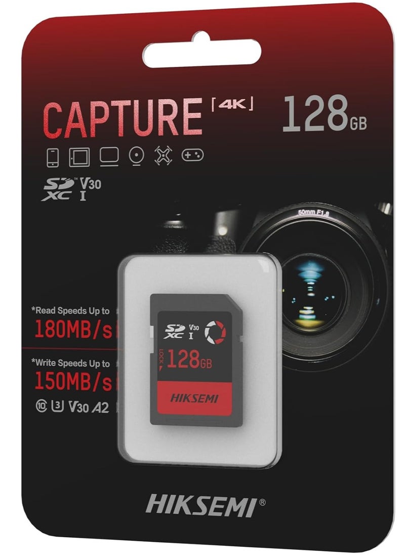 HIKSEMI HIKSEMI HS-SD-E30/128G SD Memory / Class 10 of 128 GB / Specialized for Commercial Drones, Photography and Video Cameras / 180 MB/s Reading / 150 MB/s Writing  - Image 3