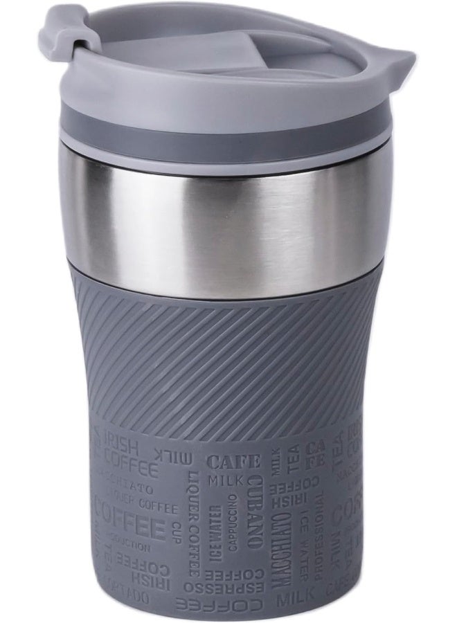 Nessan Insulated Stainless Steel Vacuum Mug, 240ml – Grey, Keeps Drinks Hot or Cold - Image 1